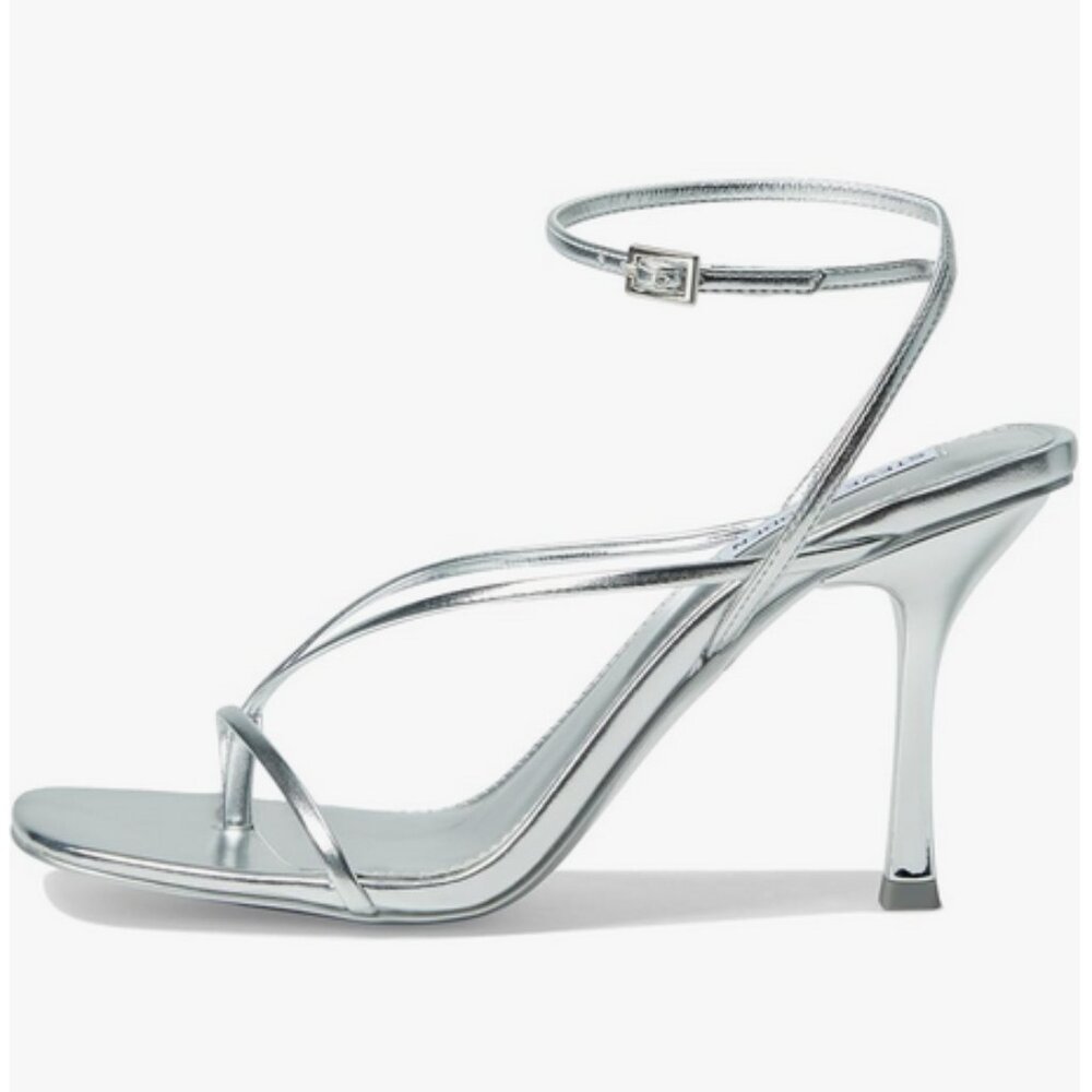 Steve Madden Silver Annie Strappy Stiletto Heels Size 9 NEW